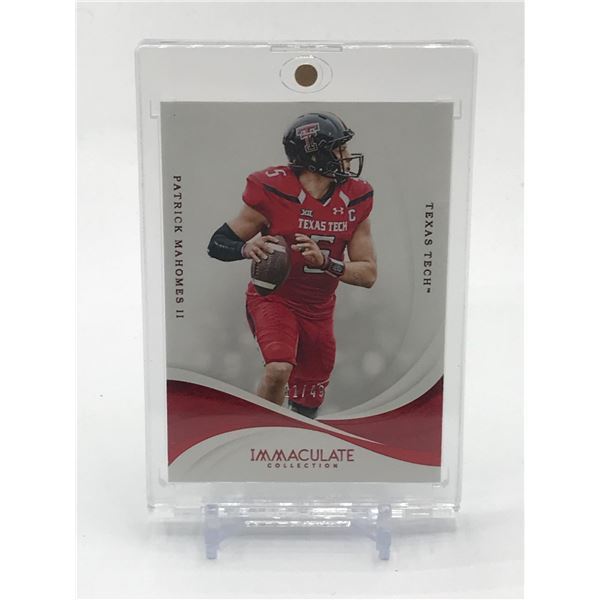 2019 PANINI IMMACULATE COLLECTION COLLEGIATE PATRICK MAHOMES II TRADING CARD 11/49