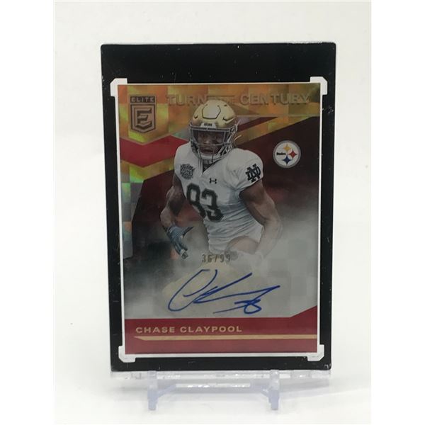 2020 PANINI DONRUSS ELITE FOOTBALL CHASE CLAYPOOL SIGNED TRADING CARD 36/99