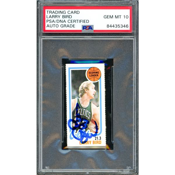 LARRY BIRD SIGNED 1980 TOPPS ROOKIE CARD - PSA COA GRADE 10