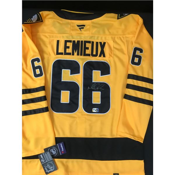 MARIO LEMIEUX SIGNED PITTSBURGH PENGUINS CUSTOM JERSEY - ELITE SPORTS COA