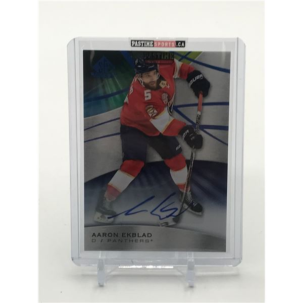 2019-20 UPPER DECK SP GAME USED HOCKEY AARON EKBLAD SIGNED TRADING CARD