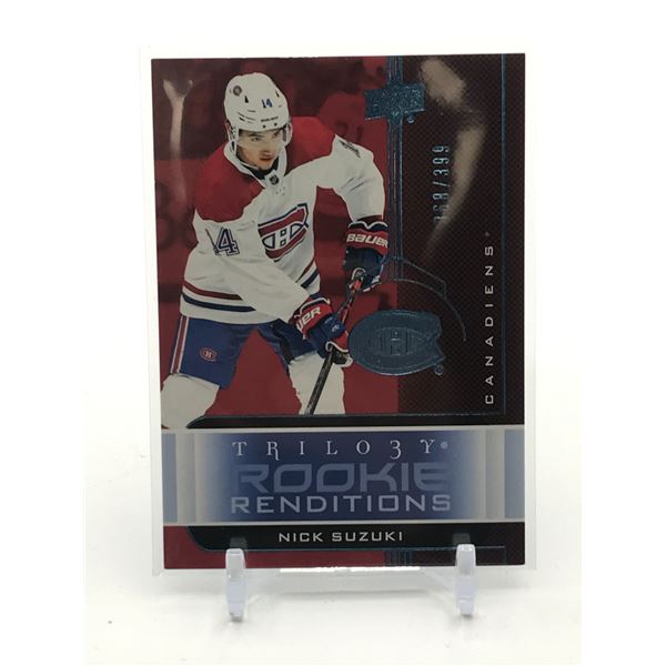 2019-20 UPPER DECK TRILOGY HOCKEY ROOKIE RENDITIONS NICK SUZUKI TRADING CARD 068/399