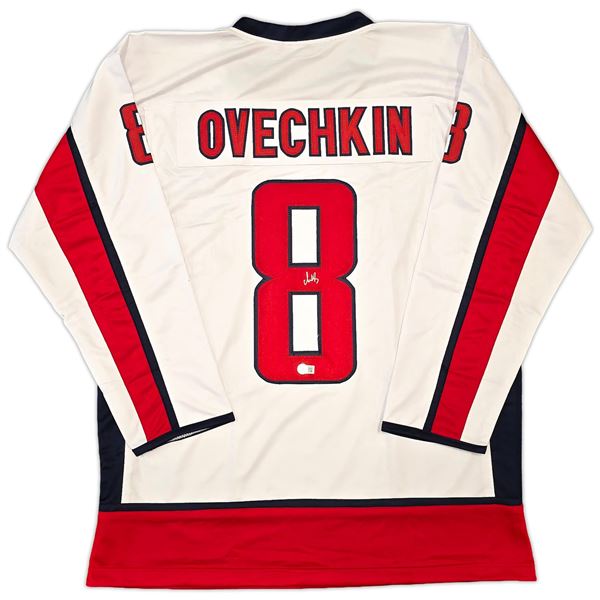 ALEXANDER OVECHKIN SIGNED WASHINGTON CAPITOLS CUSTOM JERSEY - BECKETT COA