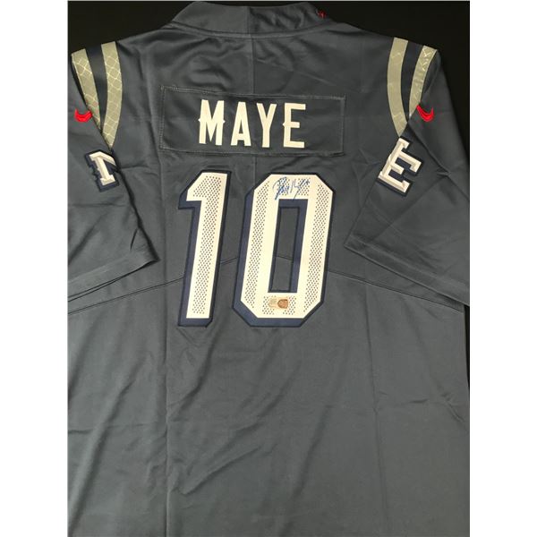 DRAKE MAYE SIGNED NEW ENGLAND PATRIOTS CUSTOM JERSEY - ELITE SPORTS COA