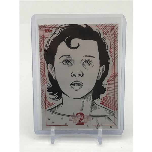 1 OF 1  TOPPS STRANGER THINGS 2 SKETCH  TRADING CARD CARD SIGNED BY THE ARTIST