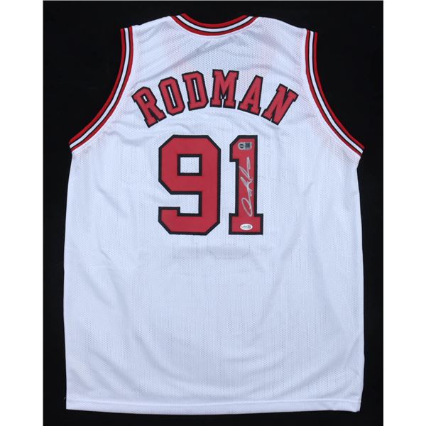 DENNIS RODMAN SIGNED CHICAGO JERSEY - JSA COA