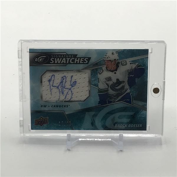 2019-20 UPPER DECK SWATCHES BROCK BOESER SIGNED PATCH TRADING CARD 17/20