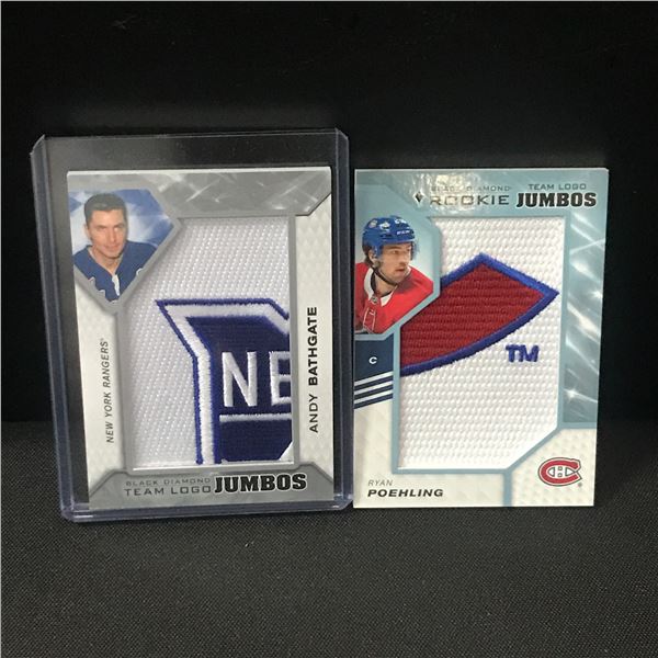 LOT OF 2 HOCKEY JUMBO PATCH TRADING CARDS