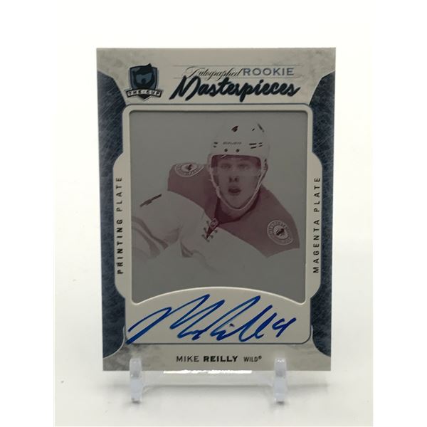 2016-17 UPPER DECK THE CUP HOCKEY MIKE REILLY SIGNED PATCH ROOKIE TRADING CARD 1/1