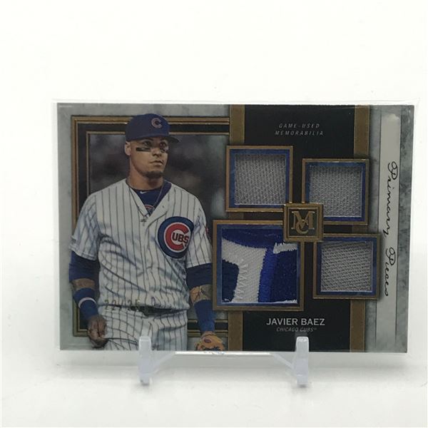 2020 TOPPS MUSEUM COLLECTION BASEBALL JAVIER BAEZ QUAD PATCH TRADING CARD