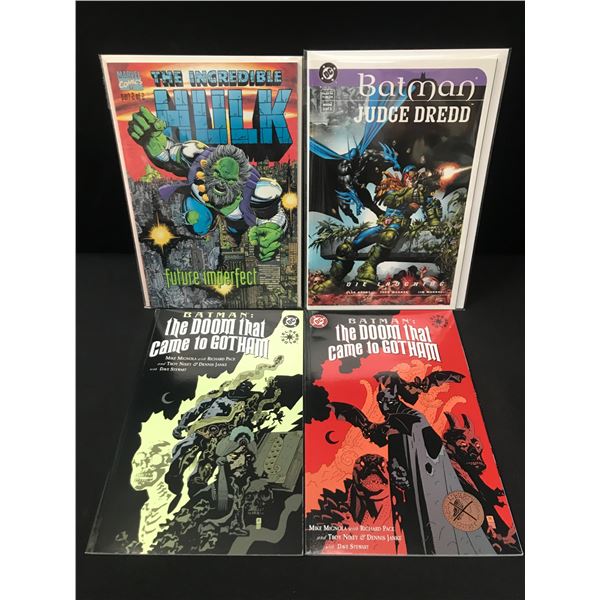 LOT OF 4 MIXED TITLE COMICS INCLUDING BATMAN - DC AND MARVEL