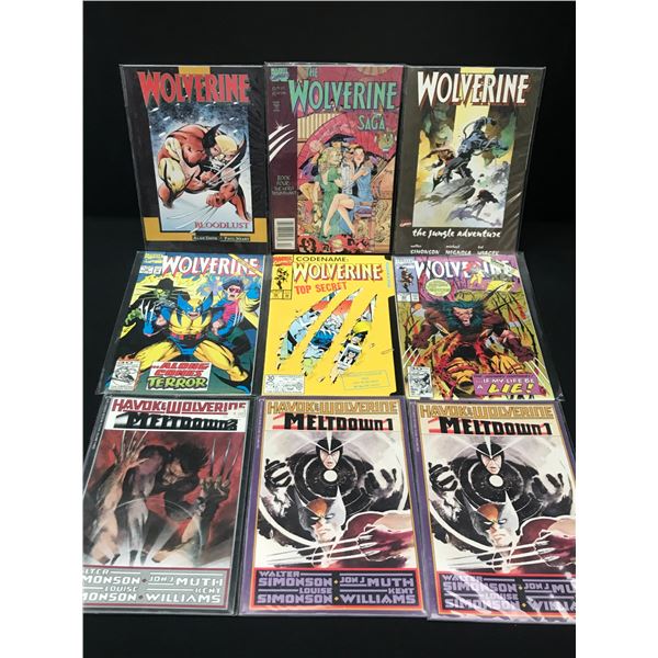 LOT OF 9 COMICS FEATURING WOLVERINE - MARVEL COMICS