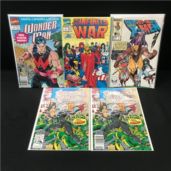 LOT OF 5 MIXED TITLE COMICS ALL #1'S - MARVEL COMICS