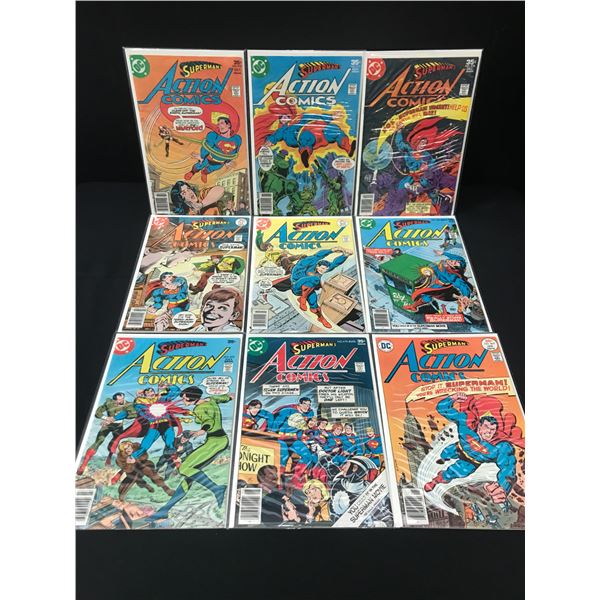 LOT OF 9 ACTION COMICS - DC COMICS