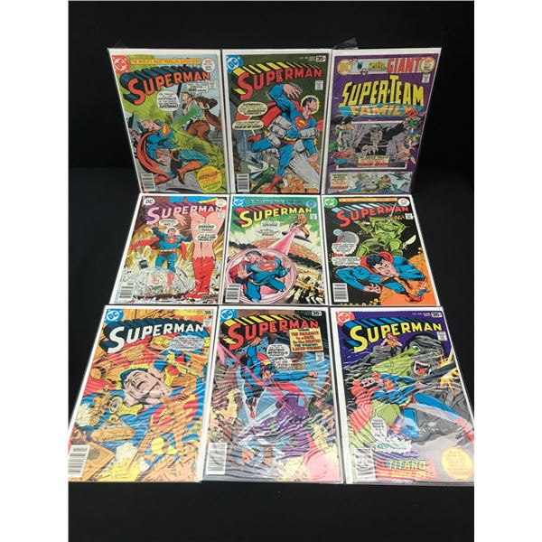 LOT OF 9 COMICS FEATURING SUPERMAN - DC COMICS