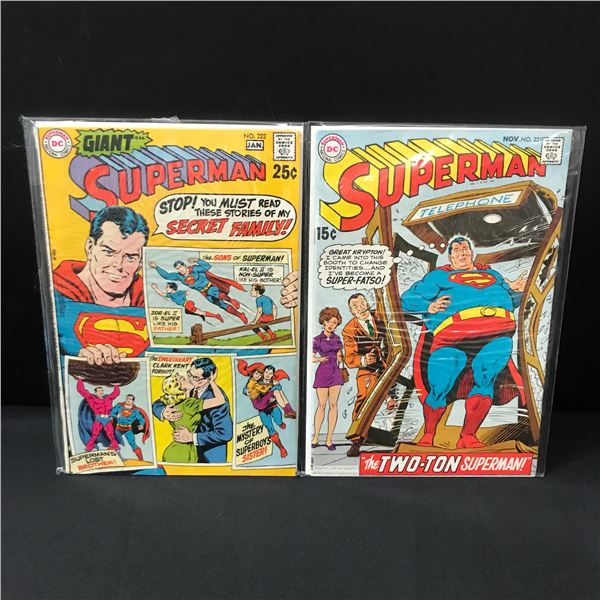 LOT F 2 SUPERMAN COMICS #221-222 - DC COMICS
