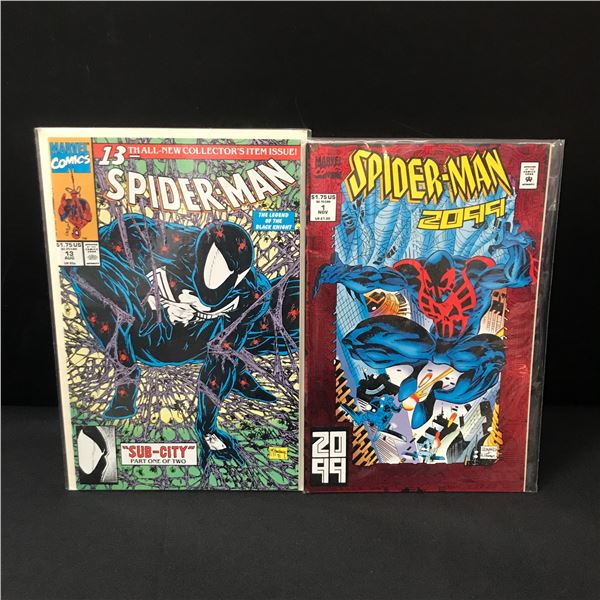 LOT OF 2 SPIDER-MAN COMICS INCLUDING SPIDER-MAN 2099 #1 - MARVEL COMICS