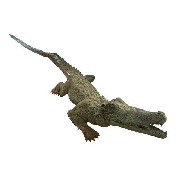 Metal Crocodile Garden Statue-54"x16"