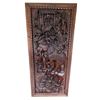 Image 1 : Large hand carved solid wood elephant left facing and royal Procession Wall Art, H78" x W34"