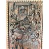 Image 3 : Large hand carved solid wood elephant left facing and royal Procession Wall Art, H78" x W34"