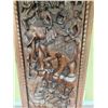 Image 4 : Large hand carved solid wood elephant left facing and royal Procession Wall Art, H78" x W34"
