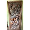 Image 2 : Large hand carved solid wood elephant right facing and royal Procession Wall Art, H78" x W34"