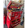 Image 5 : Red Double Rolling Mechanic's Tool Chest with Assortment of Wrenches & Hand Tools.