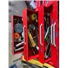 Image 6 : Red Double Rolling Mechanic's Tool Chest with Assortment of Wrenches & Hand Tools.