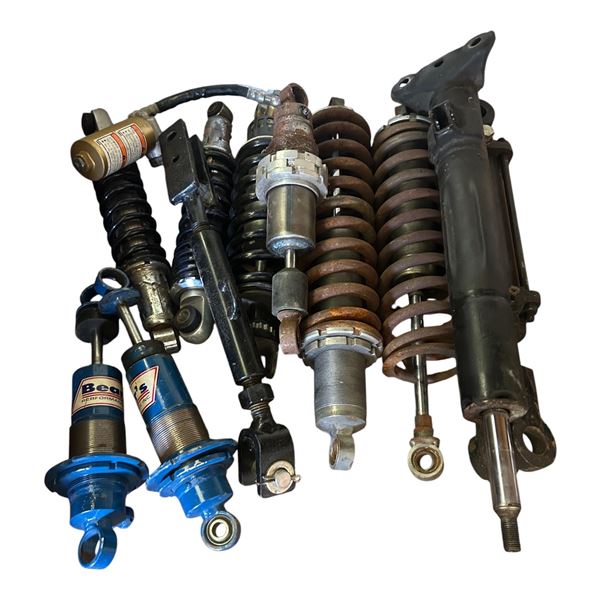 Groups of assorted automotive suspension- shocks,coilovers & springs