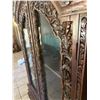 Image 4 : Ornately hand carved wooden display cabinet-79"x47"x16"