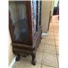 Image 6 : Ornately hand carved wooden display cabinet-79"x47"x16"