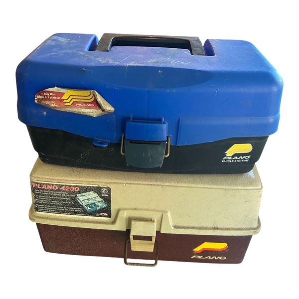 Group of 2 Tackle box with assorted fishing lures & weights