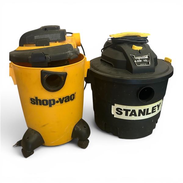 Group of 2 -Stanley10 Gallon & Shop-Vac 6 Gallon  Wet/Dry Portable Vaccum