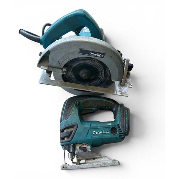 Group of  2- Makita Circular saw & Cordless Jigsaw (No battery)