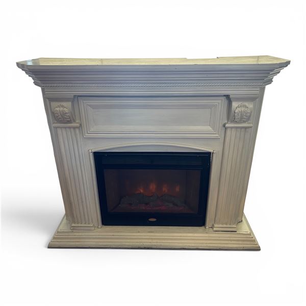 Coleman Electric fireplace with white Cabinet