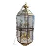 Image 1 : Large Brass & Glass Hanging Lantern Chandelier
