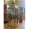 Image 3 : Large Brass & Glass Hanging Lantern Chandelier