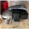 Image 2 : Assorted Auto Parts Includes Harley-Davidson Motorcycle Fairing, Chrome Wheels, Leather Saddlebag