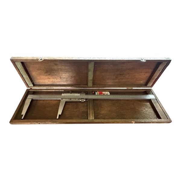 Large Vernier Caliper With Wooden Case (Case L26")