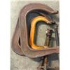 Image 4 : Assortment of Vintage Steel C-Clamps and Bar Clamps