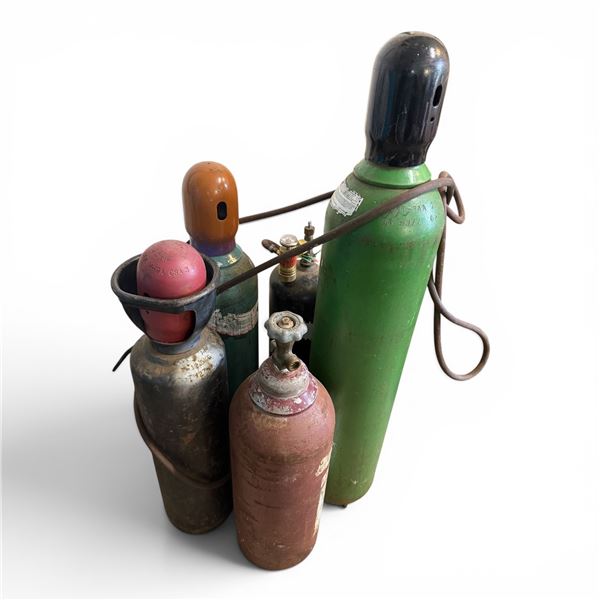 5 Assorted Welding and Industrial Gas Cylinders
