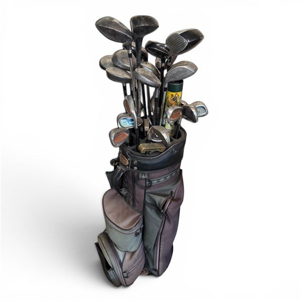 Assorted Golf Clubs Set with Stand Bag