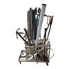 Image 1 : Group of Handled Hand Tools, Metal Scrap, And Pressure Washer Wands on Metal Cart