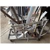 Image 3 : Group of Handled Hand Tools, Metal Scrap, And Pressure Washer Wands on Metal Cart