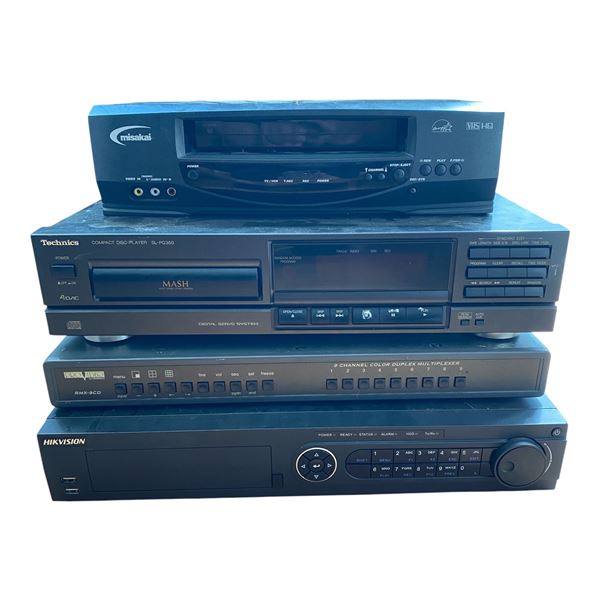 4-Pcs Lot: Technics PG350, Misakai, Hikvision Player, and Multiplexer