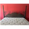 Image 3 : Metal Queen Canopy Bed Frame (W83") & Serta Farina Mattress - As-Is