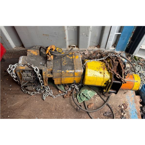 Yellow Electric Chain Hoist with Wired Remote Controller