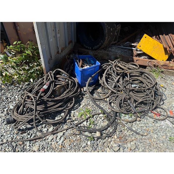 Group of Welding Leads, Automotive Body Parts, Metal Remnants, and Assorted Metal Stock