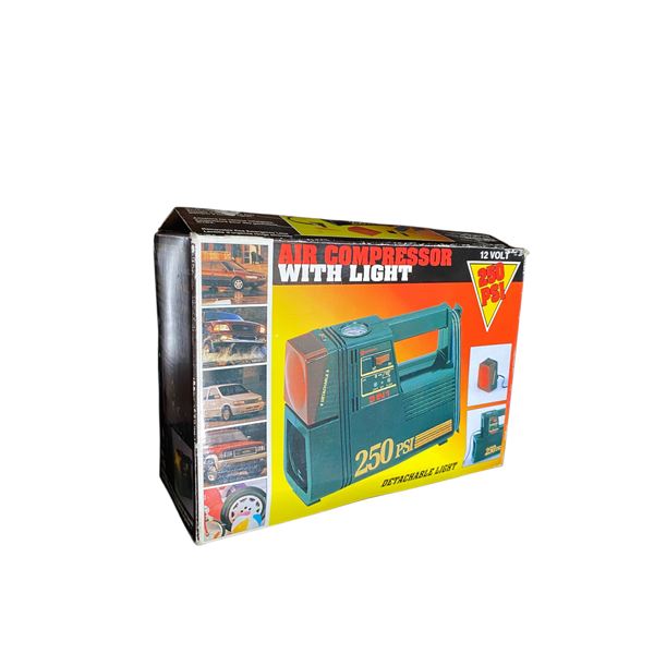 12V Portable Air Compressor with Spotlight (250 PSI)