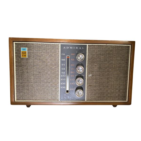 Admiral AM/FM Table Radio with Walnut Cabinet